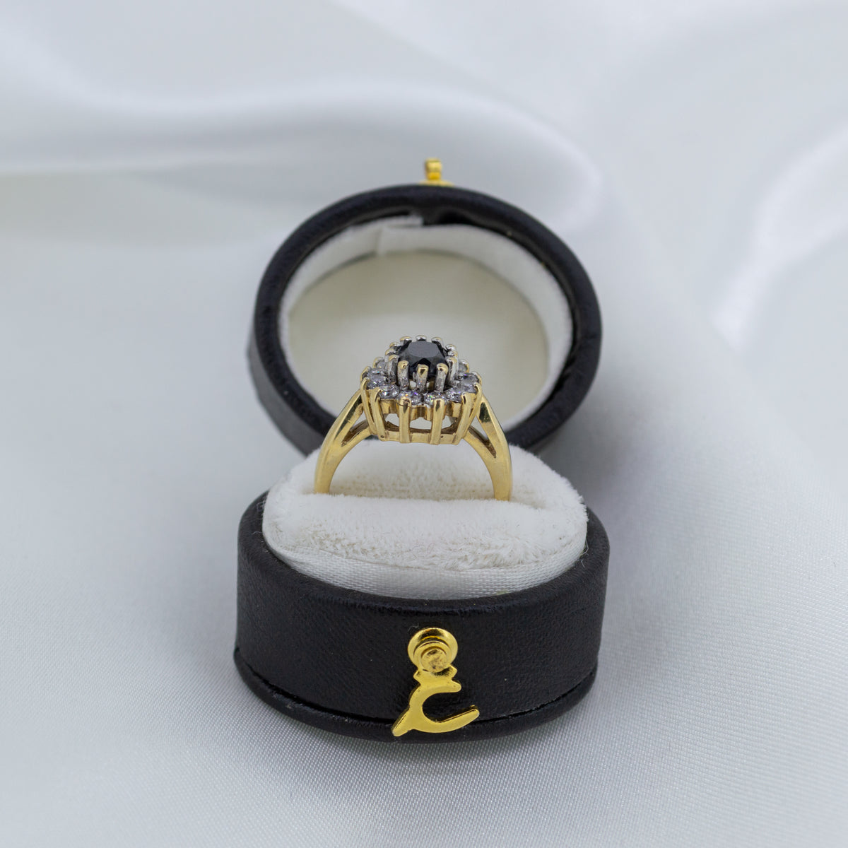 9ct Gold Sapphire & Cubic Zirconia Dress Ring