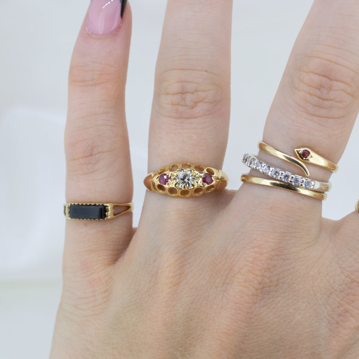 Antique 18ct Gold Ruby & Diamond Ring