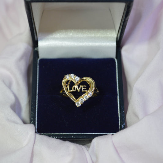 14ct gold 'Love' ring