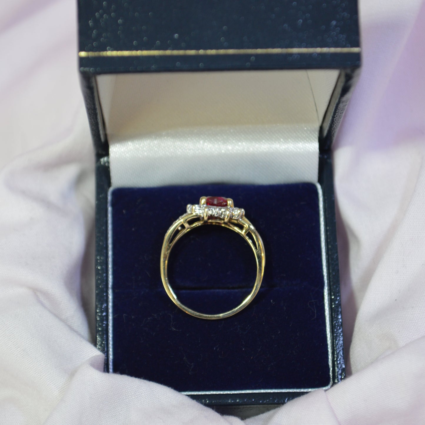 9ct Red Stone Heart Ring