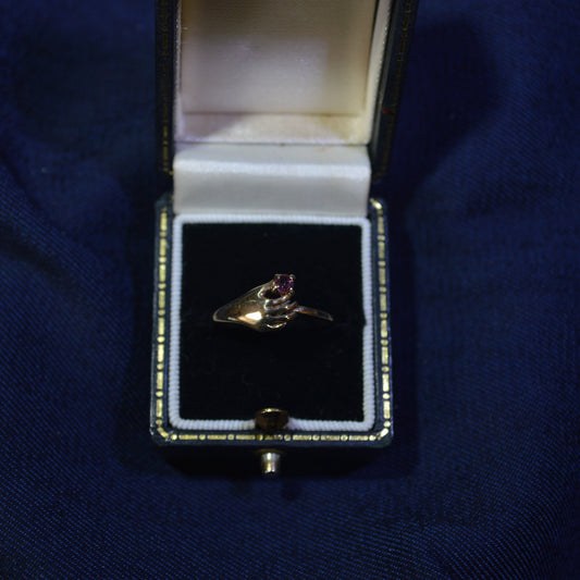 9ct Yellow Gold Hand Ring Holding Cubic Zirconia Stone