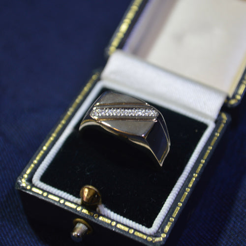 Mens Diamond Signet Ring