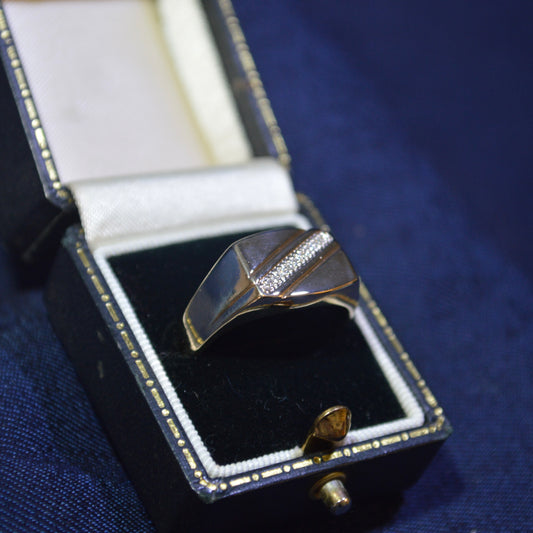 Mens Diamond Signet Ring