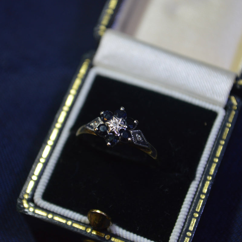 Sapphire Flower Ring