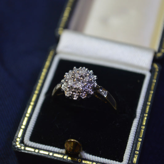 9ct Gold Diamond cluster ring