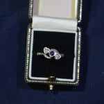 Sapphire & Diamond hearts ring