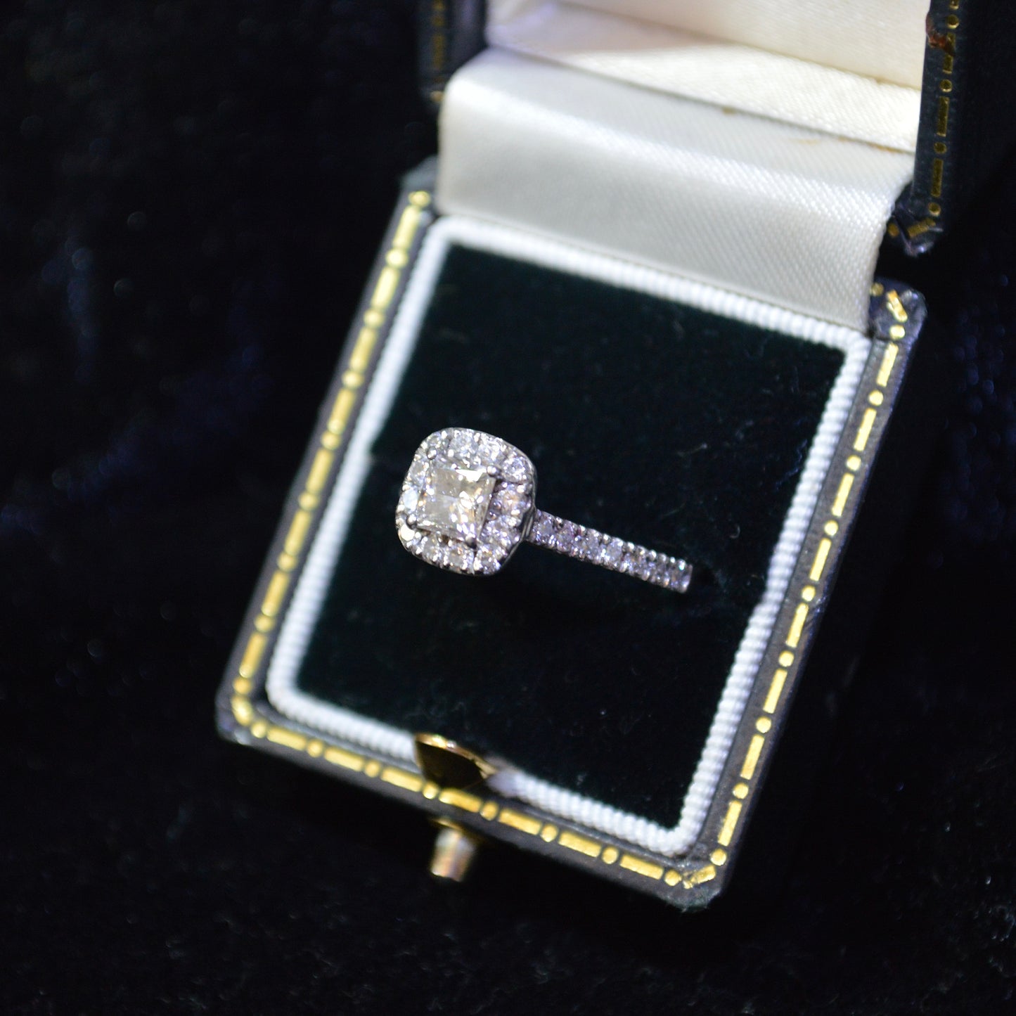 Lab Grown Princess Cut 0.54 Carat Diamond Platinum Ring