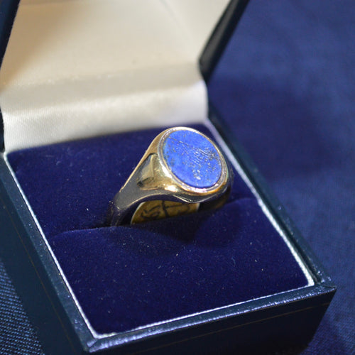 Blue signet ring