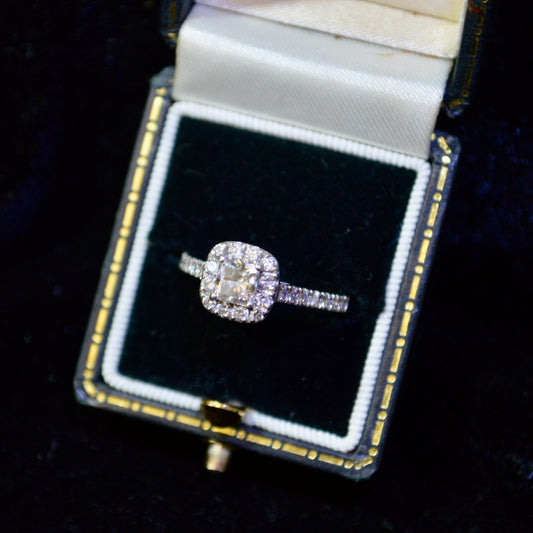 Lab Grown Princess Cut 0.54 Carat Diamond Platinum Ring