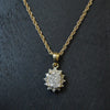 Vintage 9ct Diamond star cluster pendant on a 9ct rope chain