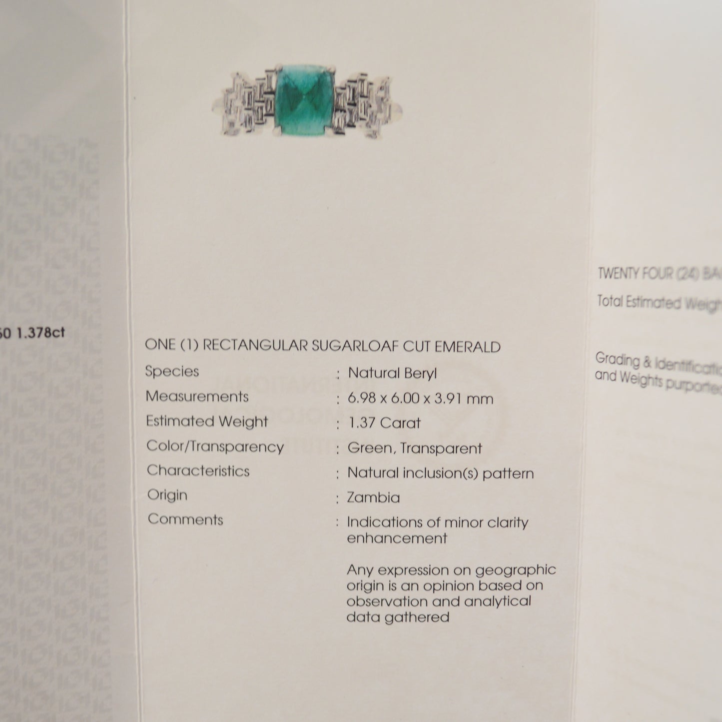 18ct White Gold Emerald & Diamond Ring