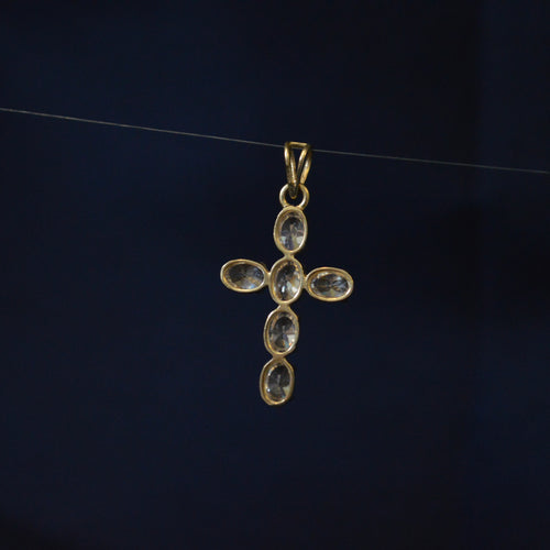 Vintage 9ct Gold Cubic Zirconia Cross