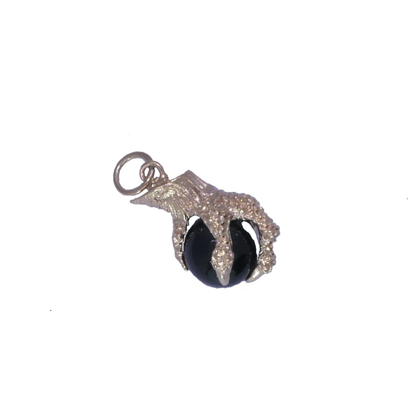 Vintage Eagle claw holding onyx ball Yellow 9ct gold
