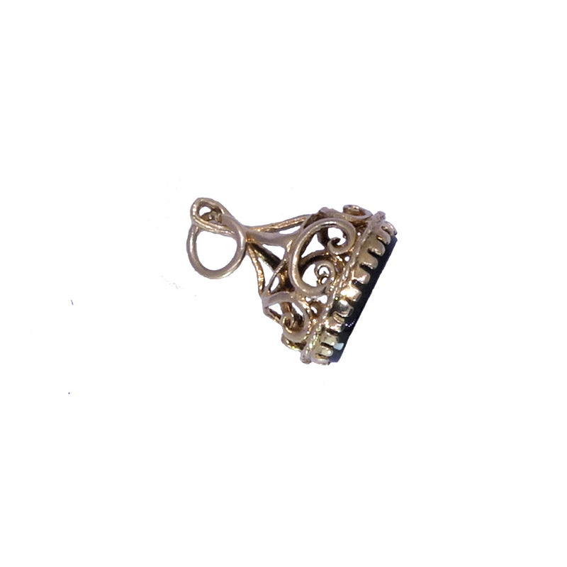 Vintage antique 9ct yellow gold Fob with black onyx stone