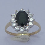 9ct Gold Sapphire and Cubic Zirconia Dress Ring