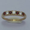 9ct Yellow gold clear & red cubic zirconia 1/4 eternity ring