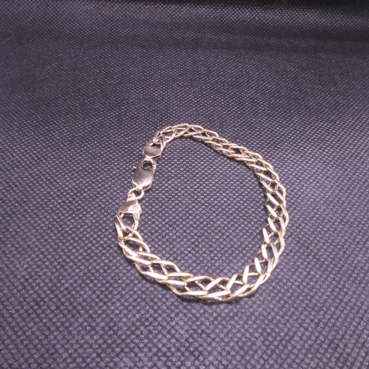 9ct Yellow gold double curb vintage bracelet