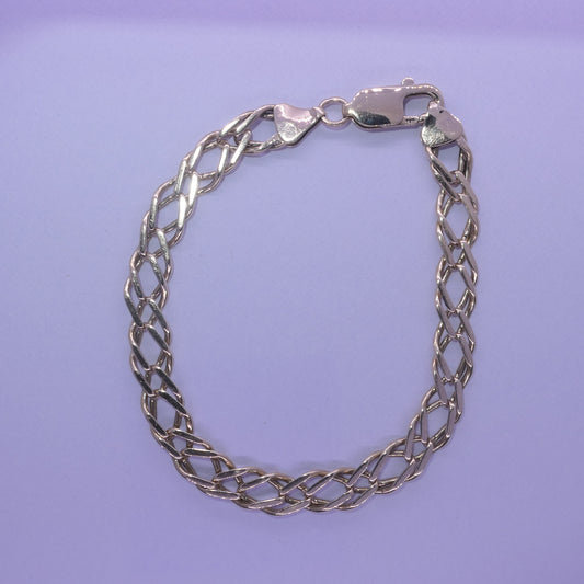 9ct Yellow gold double curb vintage bracelet