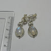 Silver Moonstone clip on earrings