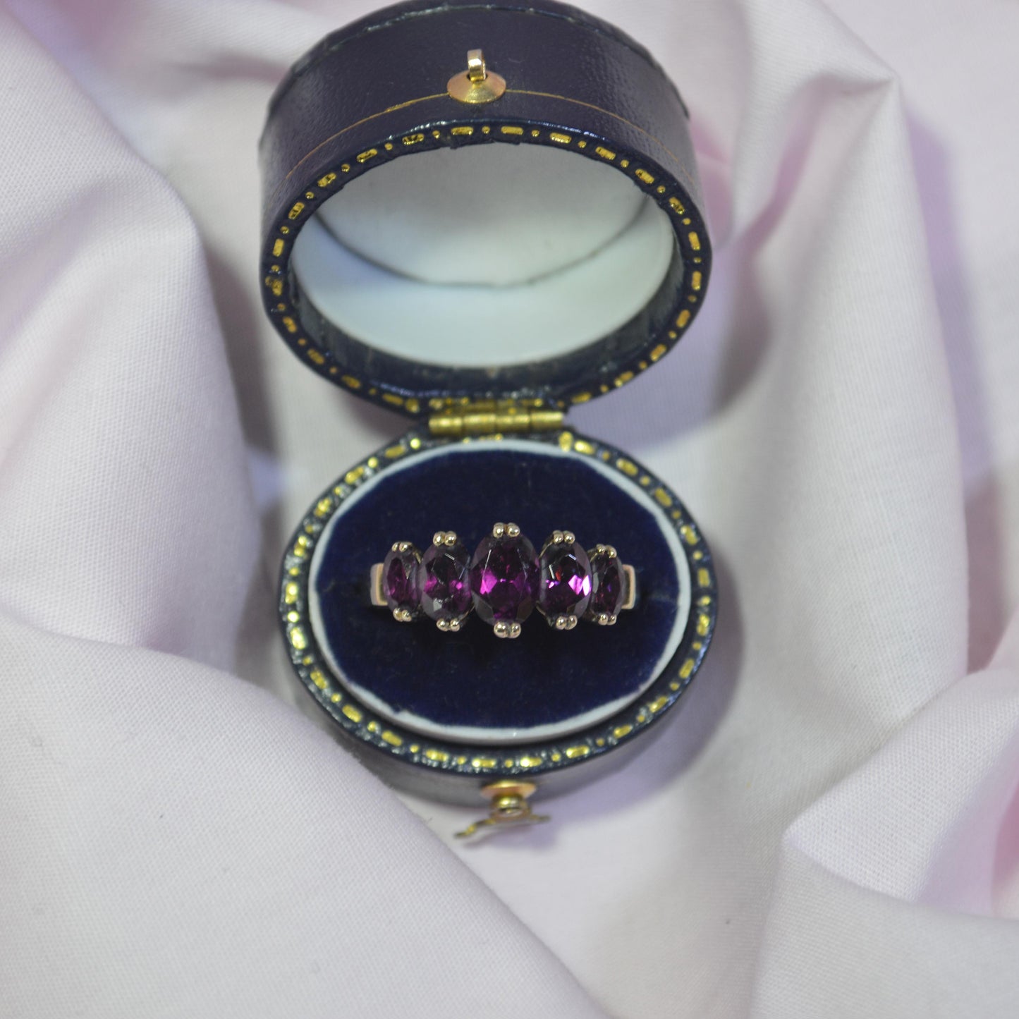 9ct Five stone Purple Marquise Cubic Zirconian