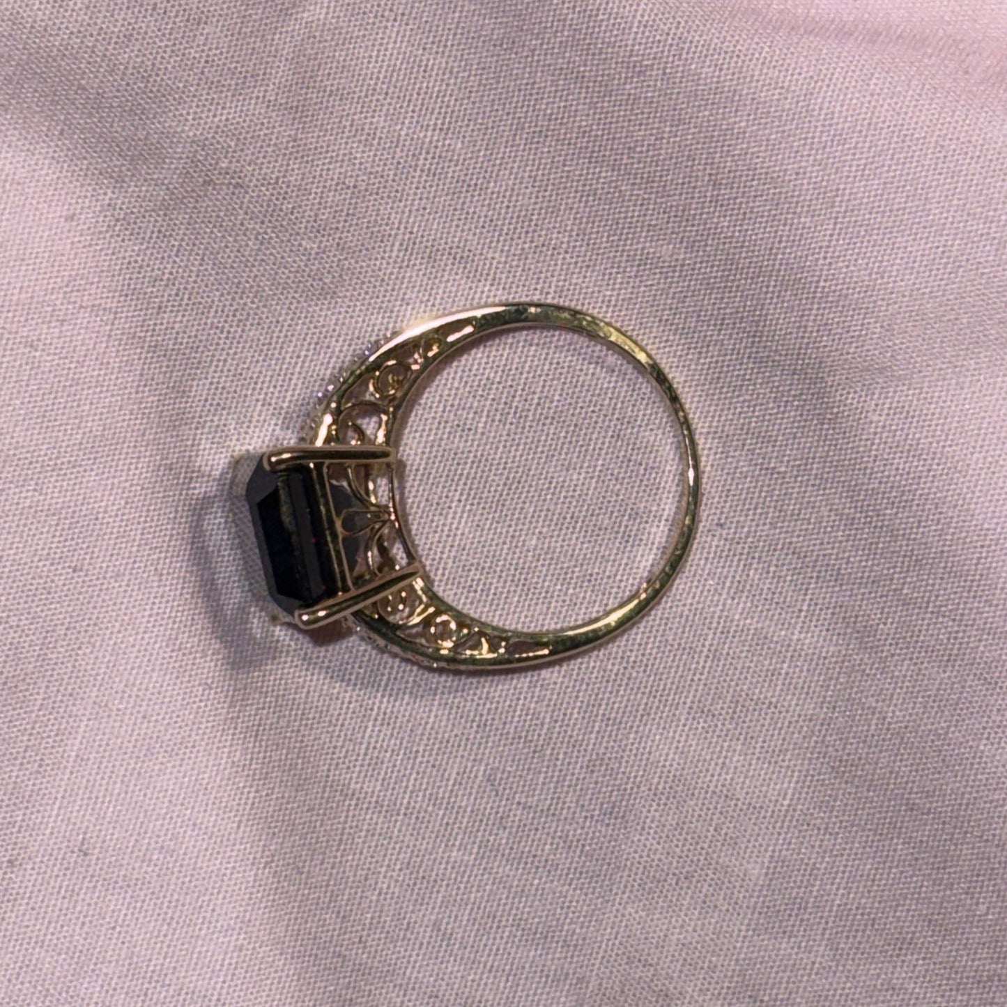 9ct Large Blue Cubic Zirconia ring