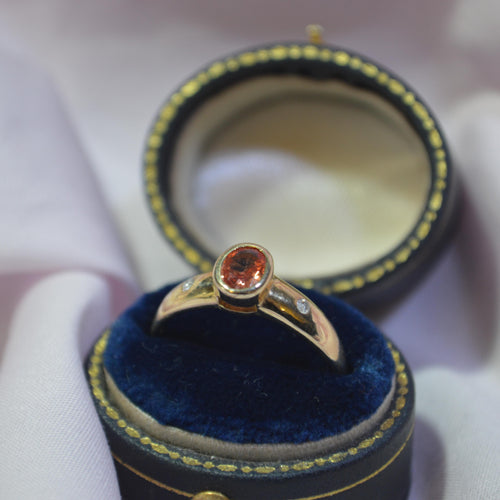 9ct band With orange CZ