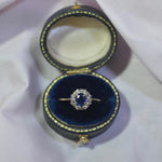 Stunning 18ct Beep Blue Sapphire surrounded by Diamonds