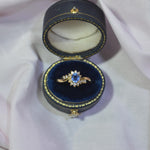 Vintage 18ct Bright Blue Sapphire with diamonds