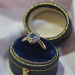 9ct Heart Shaped Blue sapphire with Diamonds