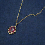 9ct gold vintage Ruby necklace