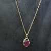 9ct gold vintage Ruby necklace