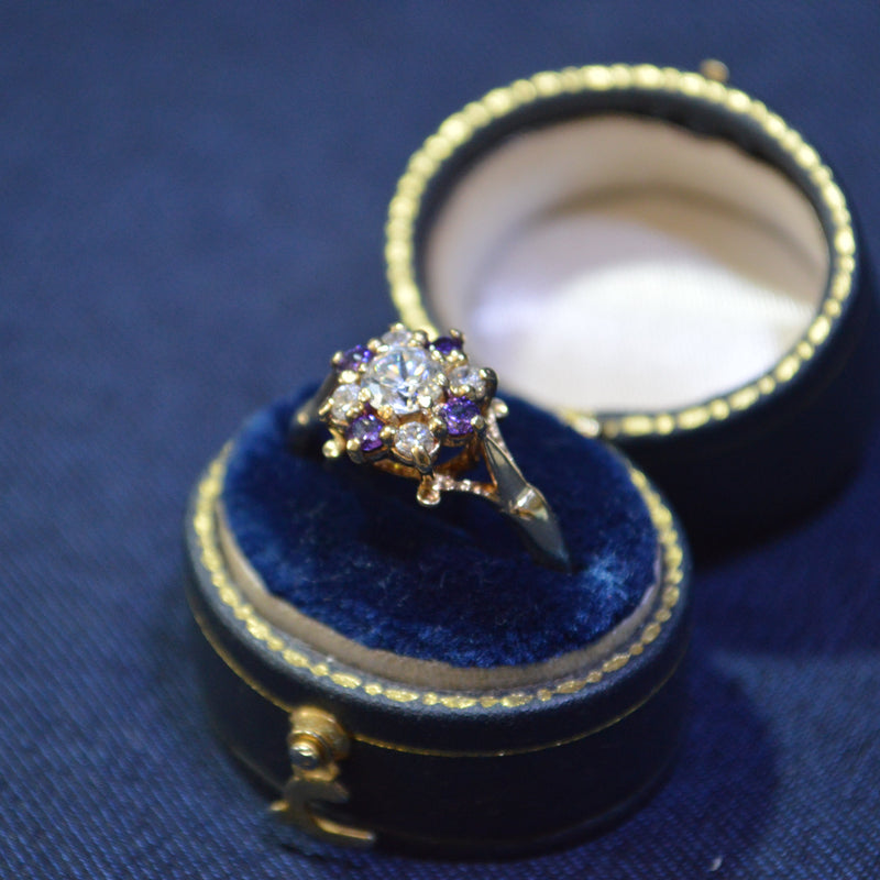 9ct CZ flower ring
