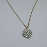 Vintage 18ct Diamond heart Pendant on elegant 9ct Box chain