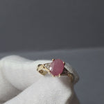 Vintage Ruby & Diamond 9ct yellow gold ring