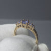 Five stoned Tanzanite 9ct Yellow gold ring