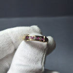 Vintage channel set Ruby & diamond 9ct yellow gold ring