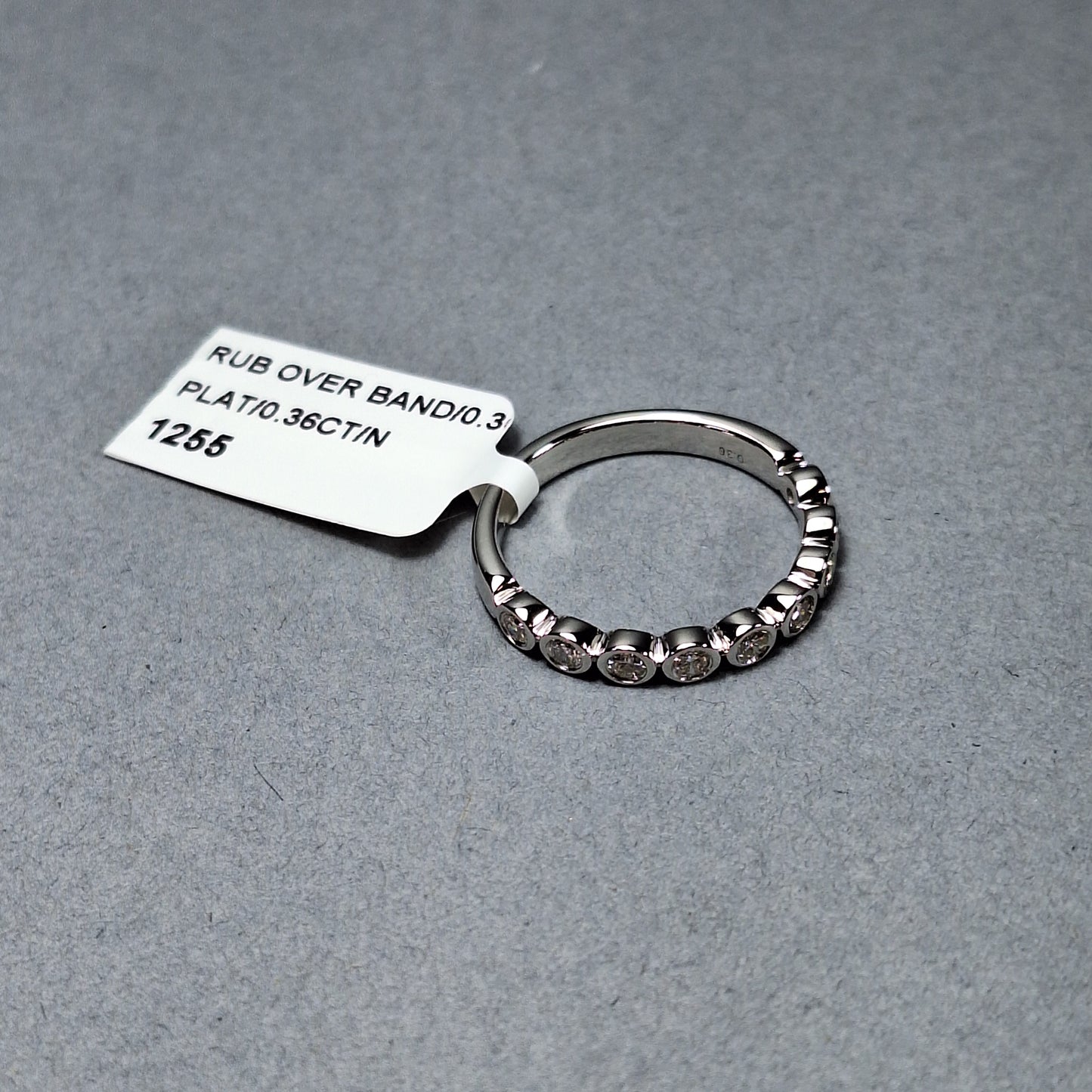 New Platinum Half Eternity Rub over Diamond Ring 0.36ct