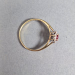 9ct Yellow Gold Ruby and Diamond Ring