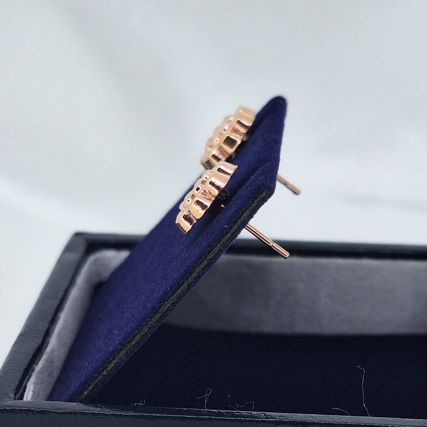 9ct Rose Gold flower studs