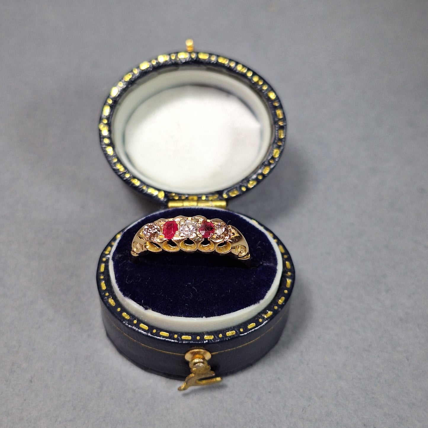 Antique 18ct Gold Ruby and Diamond Ring