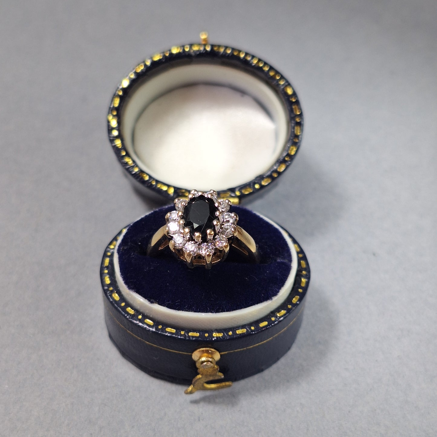 9ct Gold Sapphire Cubic Zirconia Dress Ring