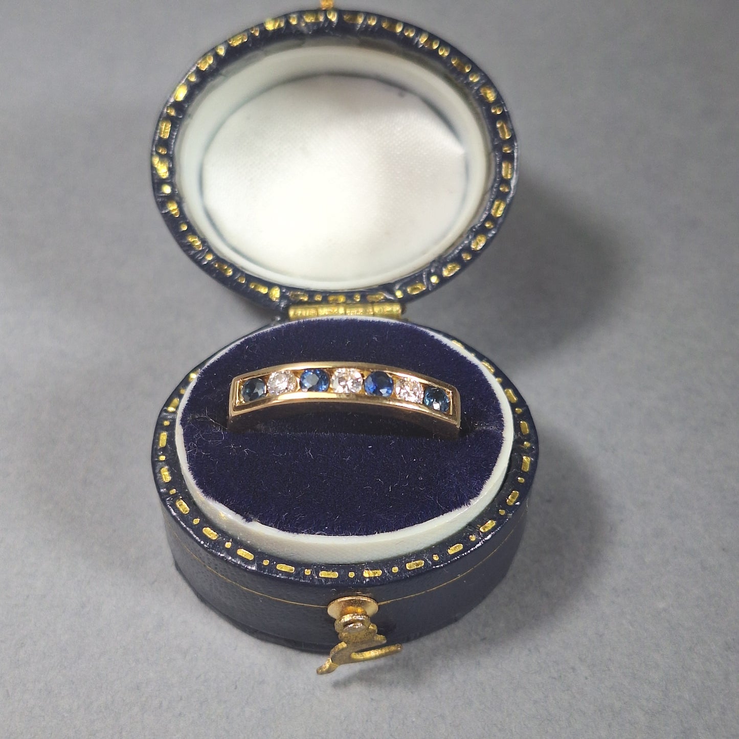 18ct Gold Sapphire and Diamond 1/2 Eternity Ring