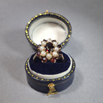 9ct Gold Garnet and Pearl Dress Ring