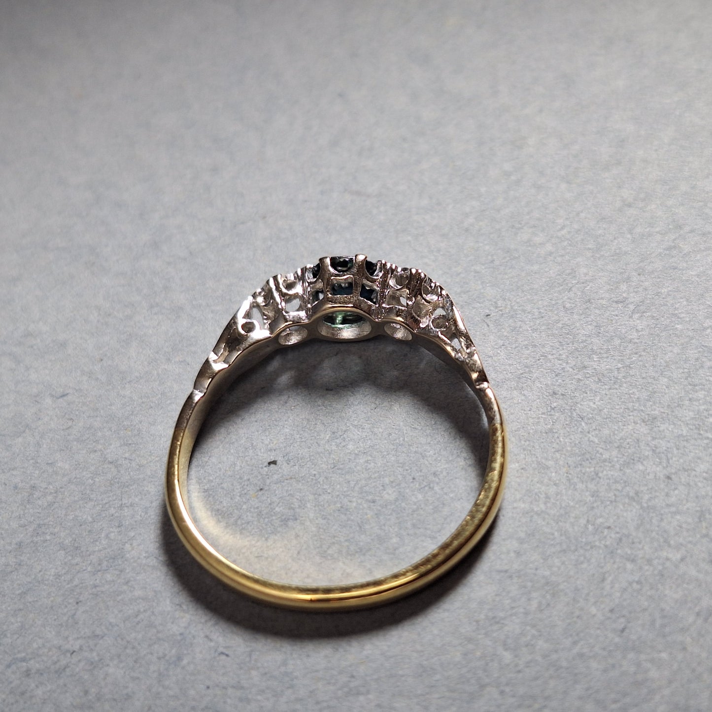 Vintage 18ct Gold and Sapphire and Diamond Dress Ring