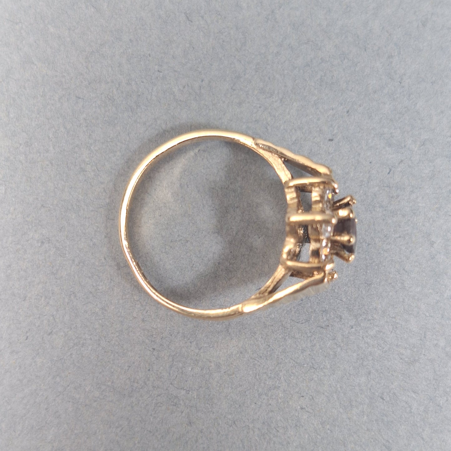 9ct Gold Garnet and Cubic Zirconia Dress Ring