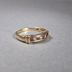 Vintage channel set Ruby & diamond 9ct yellow gold ring