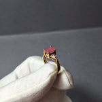 Vintage Ruby & Diamond 9ct yellow gold ring