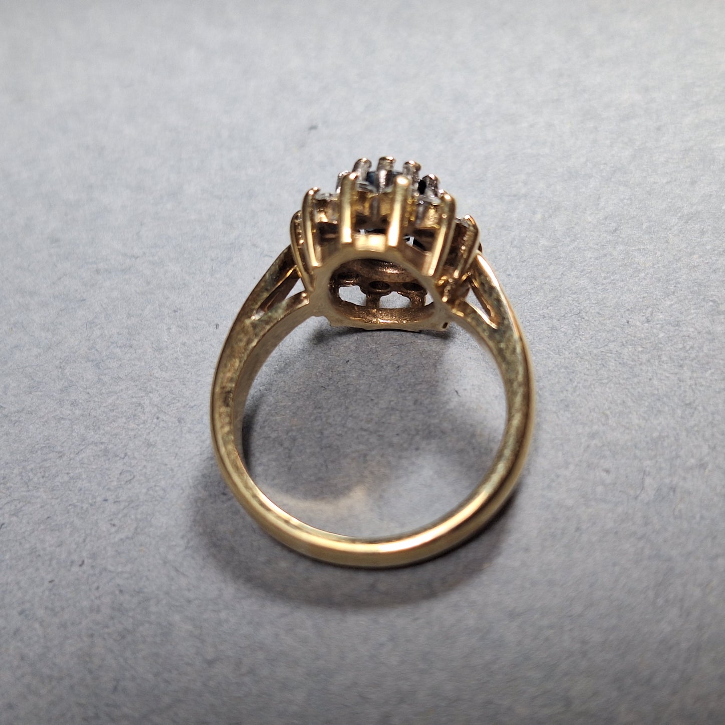 9ct Gold Sapphire Cubic Zirconia Dress Ring