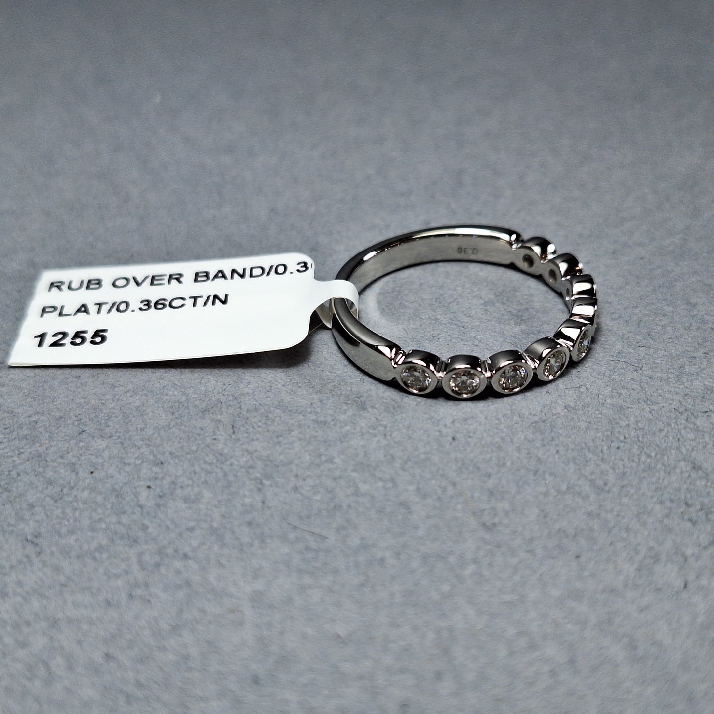 New Platinum Half Eternity Rub over Diamond Ring 0.36ct