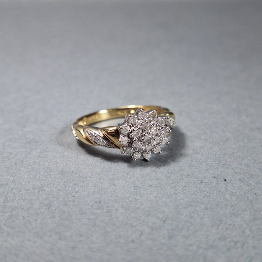 9ct Gold Diamond Cluster Ring